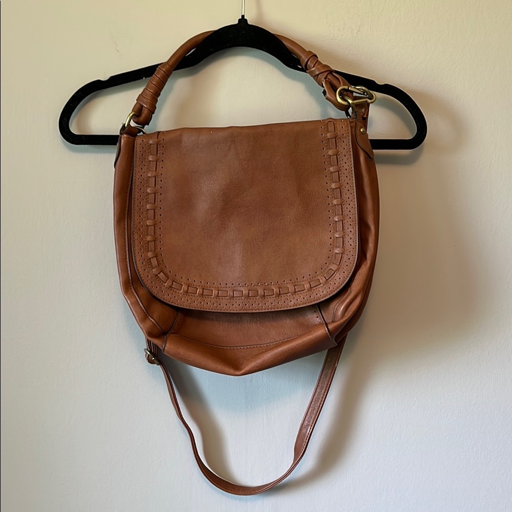 Elegant Brown Leather Shoulder Bag